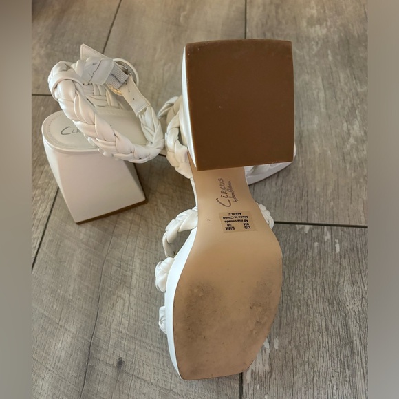 Sam Edelman Circus NY Mable Braided Platform Sandals Heels White - Picture 8 of 8